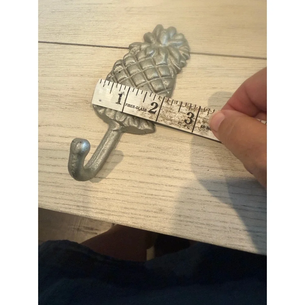 Cast Iron or pewter Pineapple‎ Wall Hook Silver Decor Tropical Nautical